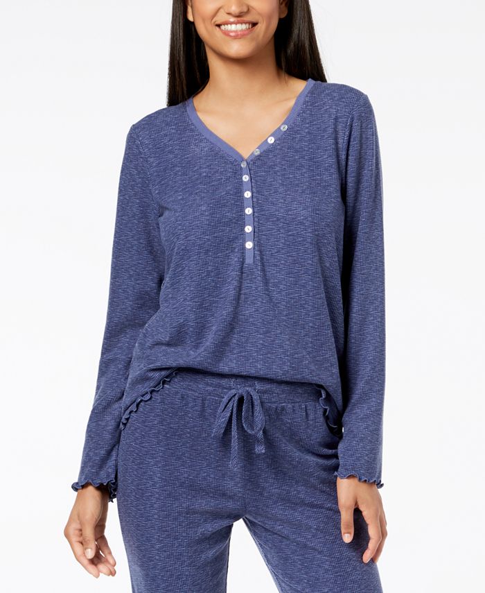 Ande Waffled Henley Pajama Top Macy's