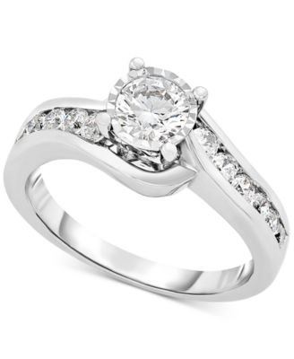 Macy's - Diamond Bypass Engagement Ring (1 ct. t.w.) in 14k White Gold