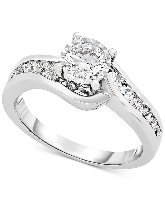Macy's - Diamond Bypass Engagement Ring (1 ct. t.w.) in 14k White Gold