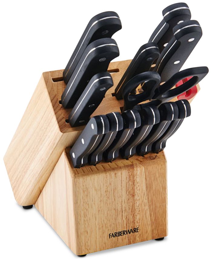 Farberware Edgekeeper 13-piece Pro Self-Sharpening Knife Block Set in Black