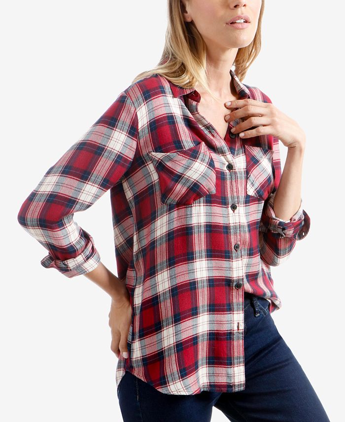 Lucky Brand Plaid Button-Front Shirt - Macy's