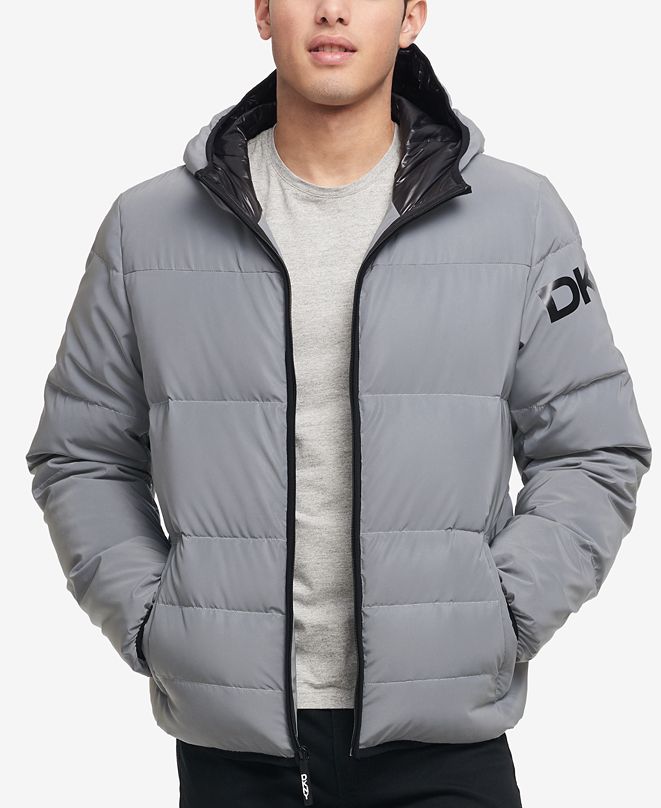 DKNY Men's Hooded Puffer Jacket, Created for Macy's & Reviews Coats