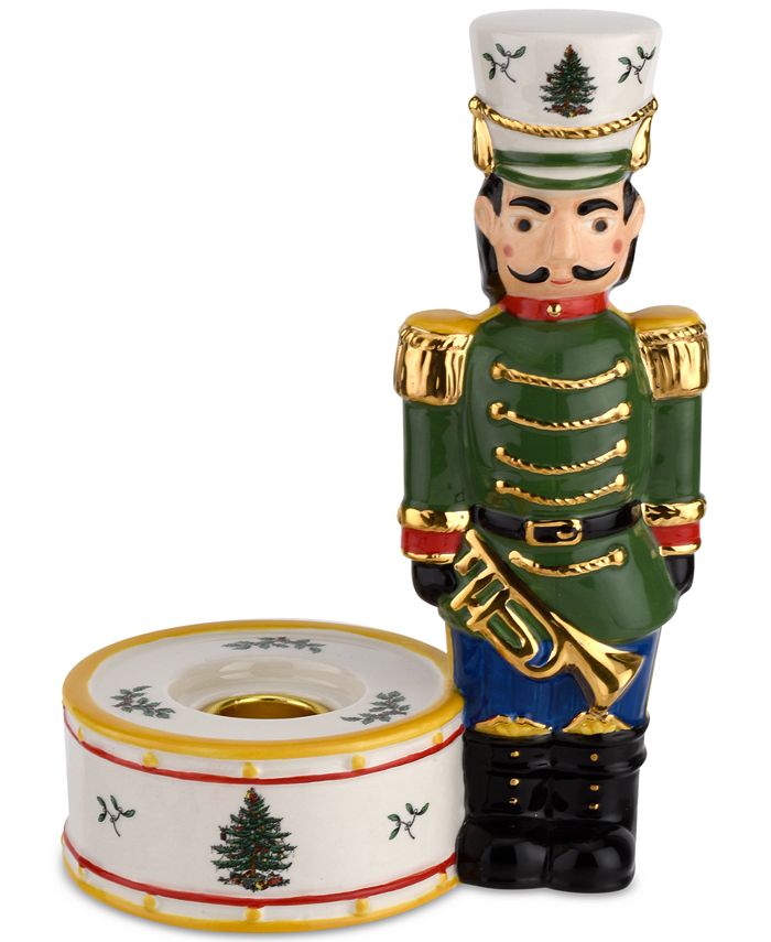 Spode Christmas Tree Nutcracker Candle Holder, Green Macy's