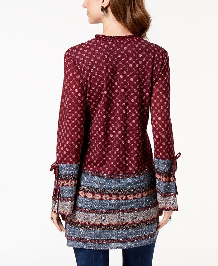 Style & Co Printed SplitNeck Tunic Top, Created for Macy's Macy's