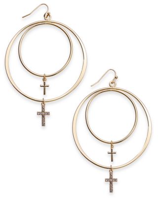 cross hoop earrings