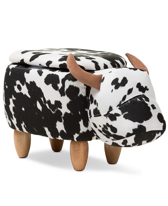 Furniture Linnae Cow Storage Ottoman Macy's