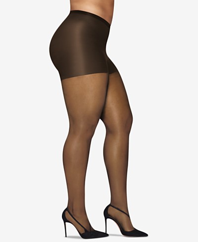 Hanes Curves Plus Size Blackout Footless Opaque Tights - Macy's