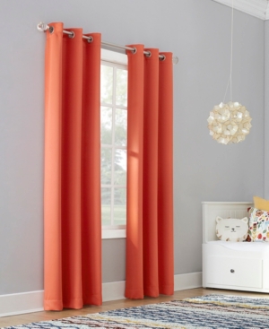 Sun Zero Riley Kids Bedroom Blackout Grommet Curtain Panel, 95" L X 40" W In Orange