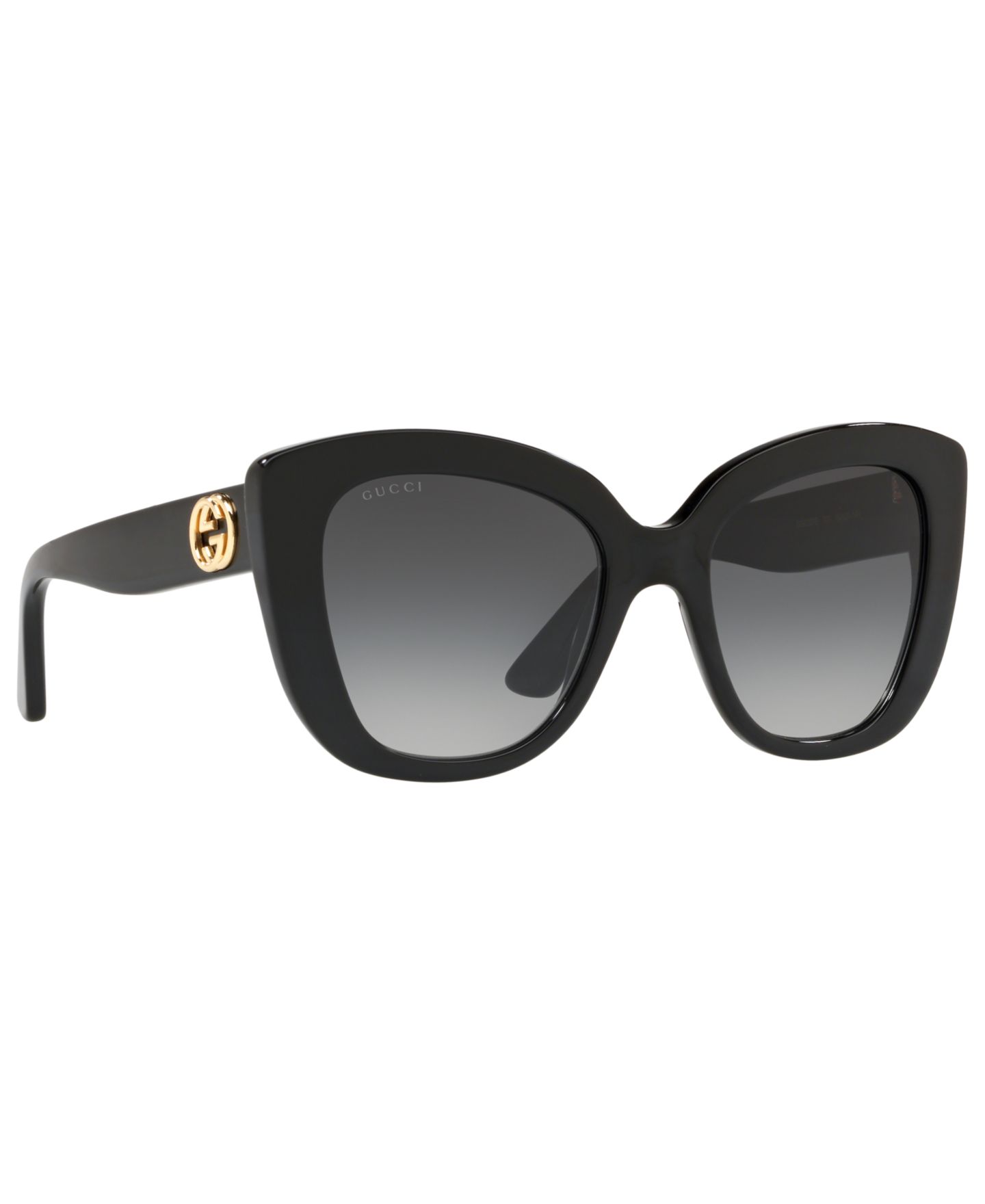 Женские солнцезащитные очки Gucci Sunglasses, GG0327S, цвет: Чёрный блестящий / Серый — фото 3