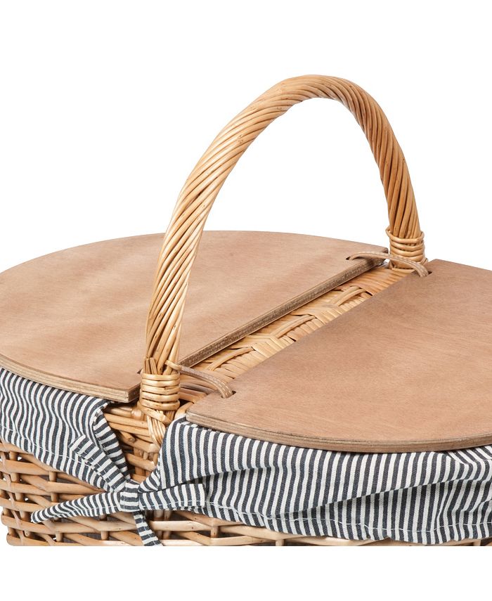 Picnic Time Country Navy & White Striped Picnic Basket Macy's