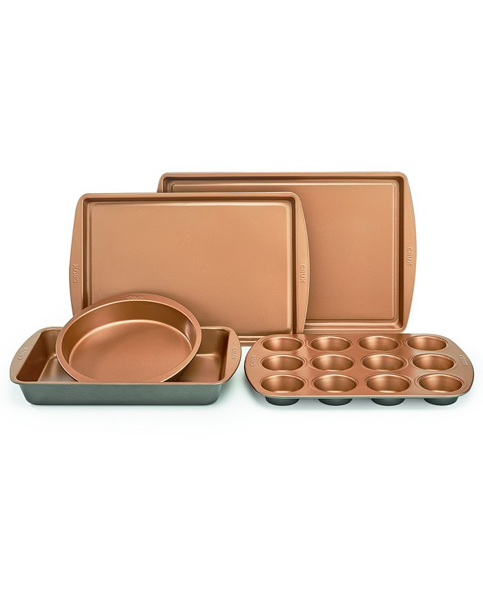 Baking Pan Set of 7x Nonstick Pan Bakeware Pans, Bakeware Sets- 7pcs  Gold/Red, 7pc - Kroger