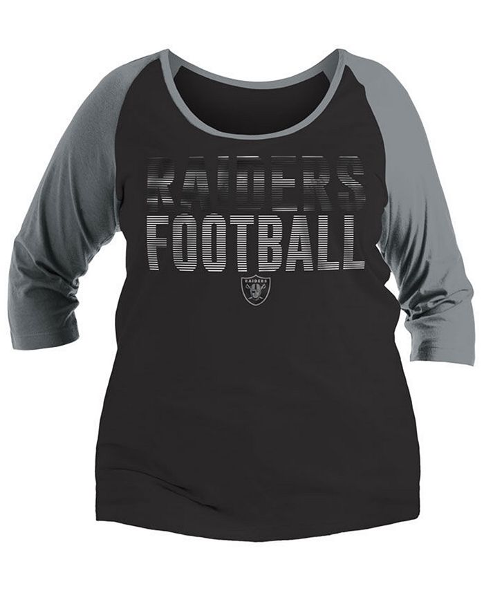 5th & Ocean Women's Oakland Raiders Plus Size Colorblock Raglan T-Shirt ...