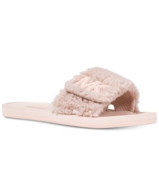 mk furry slippers