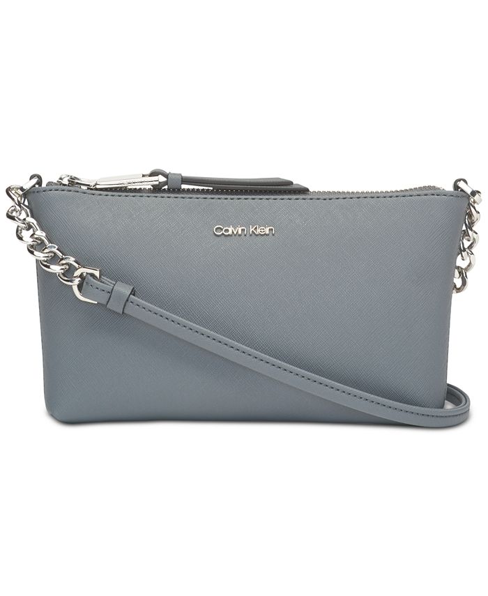 Calvin Klein Hayden Saffiano Leather Chain Crossbody Macy's