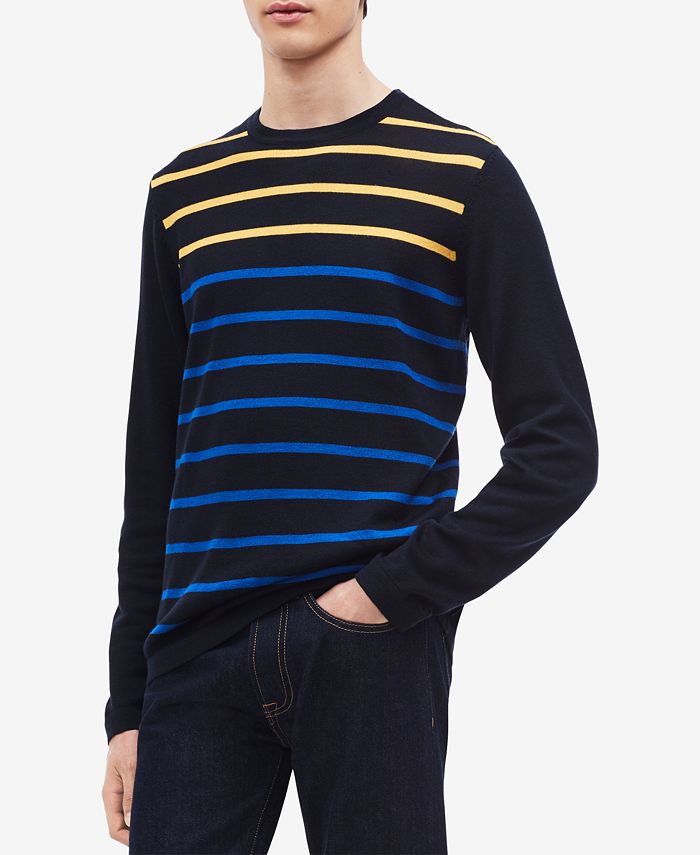 Calvin Klein Men's Colorblocked Stripe Sweater - Macy's