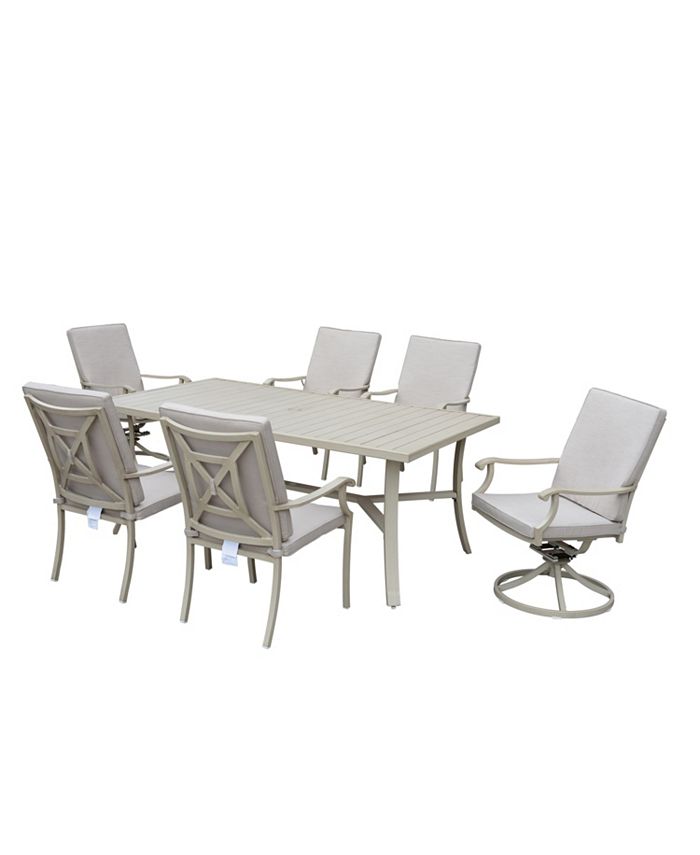 Courtyard Casual Torino Aluminum Outdoor Swivel Dining Chairs, Set of 2