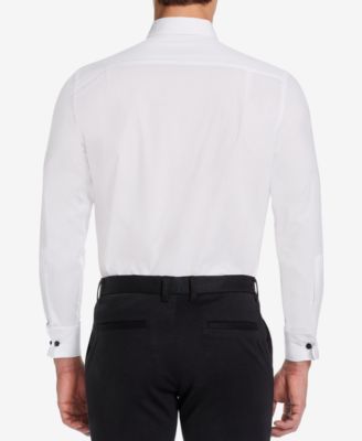 Men's Slim-Fit Stretch Solid Wing Collar French Cuff Tuxedo Shirt