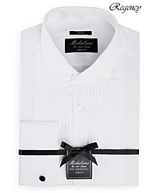 of London Men's Classic/Regular Fit Stretch Solid French Cuff Tuxedo Shirt