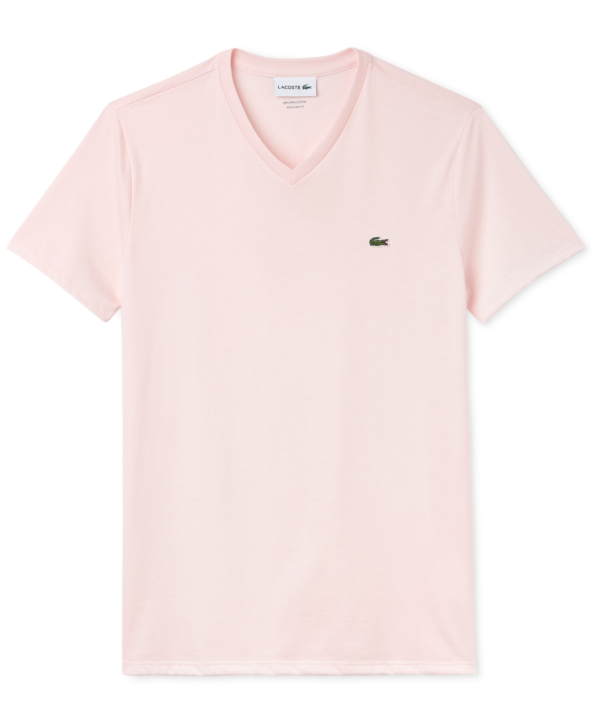 Shop Lacoste Men's V-neck Pima Cotton Tee Shirt In Lt,paspink
