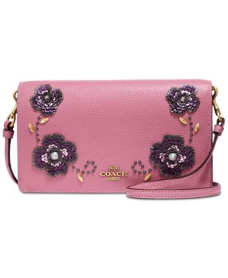 coach sequin detail foldover crossbody