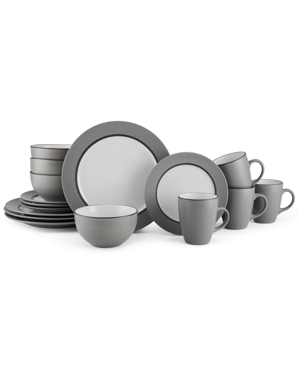 16-Pc. Grayson Dinnerware Set - Black Grou