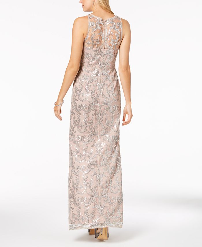 Adrianna Papell Lace Sequin-Embellished Gown - Macy's