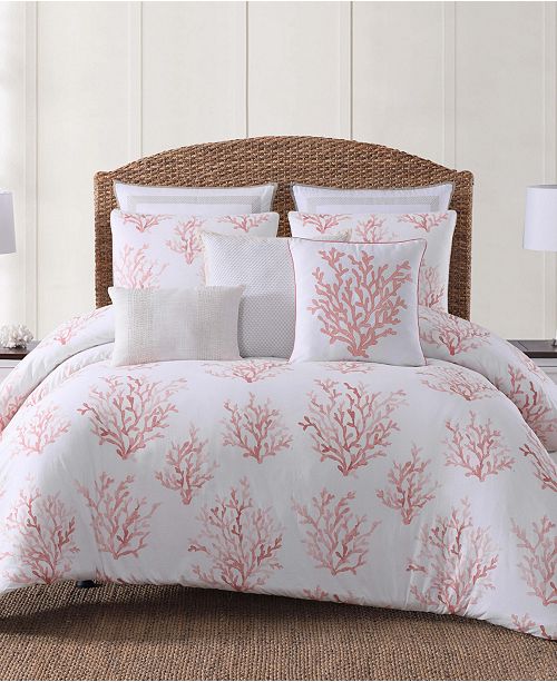 Oceanfront Resort Cove Coral Printed 3 Piece Full Queen Comforter