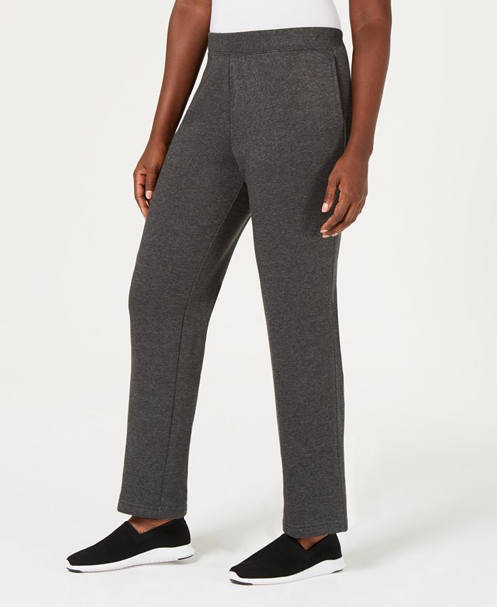 Karen Scott Petite Fleece Pants, Created for Macy's & Reviews Pants
