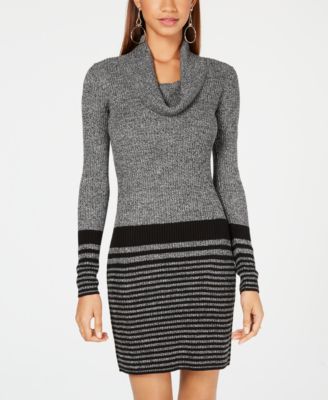 grey cowl neck sweater dress