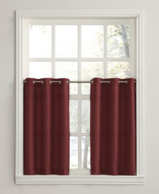 Montego Casual Textured Semi-Sheer Grommet Kitchen Curtain Tier Pair