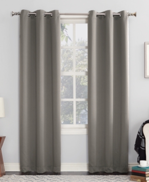 Sun Zero Preston Grommet Top Blackout Curtain Panel, 40" X 108" In Grey