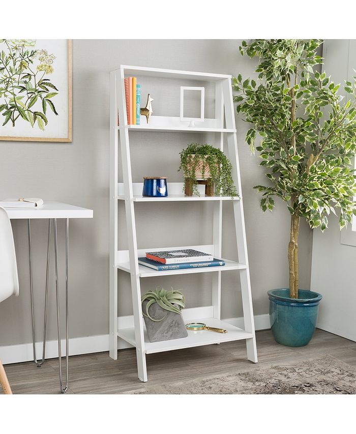 Walker Edison 55" Wood Ladder Bookshelf Macy's