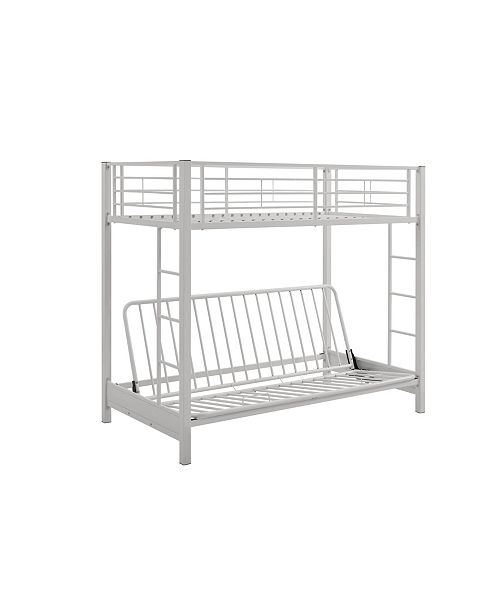 Walker Edison Premium Metal Twin over Futon Bunk Bed White & Reviews