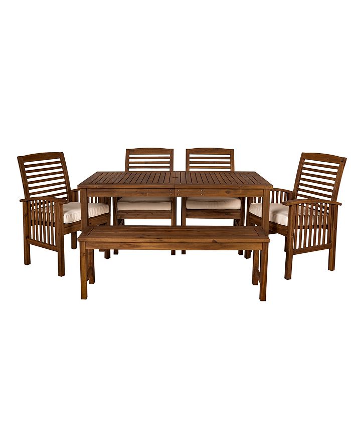 Walker Edison Outdoor Classic Contemporary Acacia Wood Simple Patio 6
