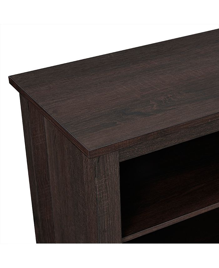 Walker Edison 70" Wood Media TV Stand Console with Fireplace Espresso