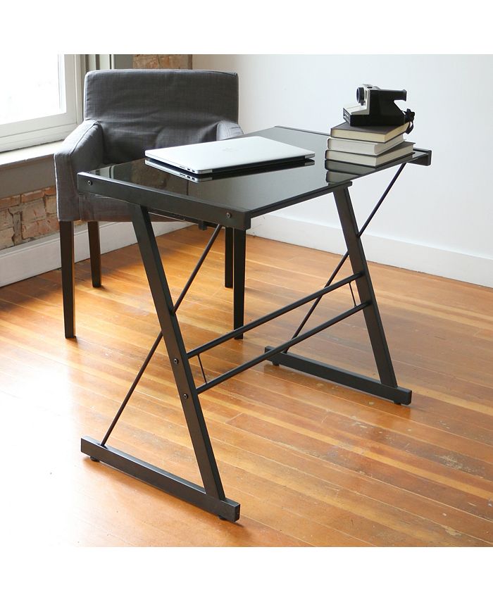 Walker Edison Home Office Glass Metal Computer Desk Black Macy's