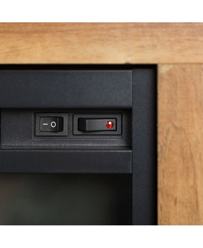 Walker Edison 58" Wood Highboy Fireplace TV Stand Rustic Oak Macy's