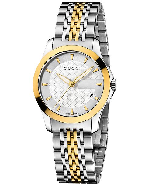 Gucci Women S Swiss G Timeless Stainless Steel Bracelet Watch 27mm Ya126511 Reviews All Fine Jewelry Jewelry Watches Macy S