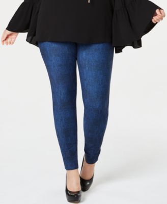 Michael Kors - Plus Size Mini-Herringbone-Print Leggings