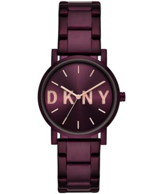 DKNY - Women's SoHo Port Purple Stainless Steel Bracelet Watch 34mm