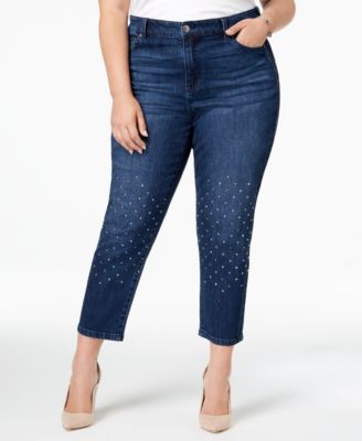 plus size studded jeans