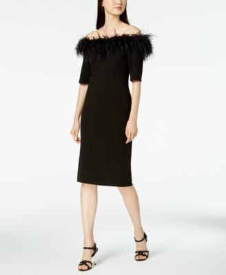 Calvin klein feather dress online