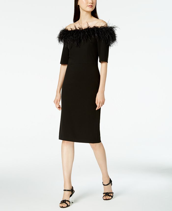 Calvin klein feather dress store
