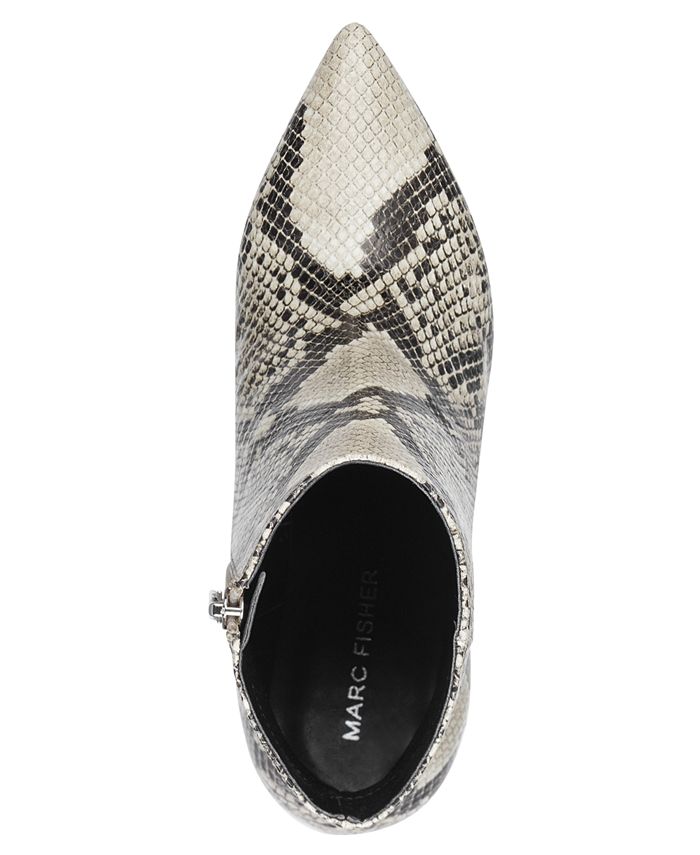 marc fisher retire snakeskin booties