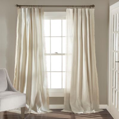 Lush Decor Rosalie Light Filtering Window Curtain Panels, Pair, 54" W x 63" L, Ivory - Lace Curtains for Living Room - Vintage - Cottage Core Decor