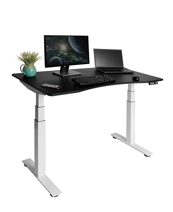 Seville Classics Airlift 3 Electric Standing Desk White Steel Frame