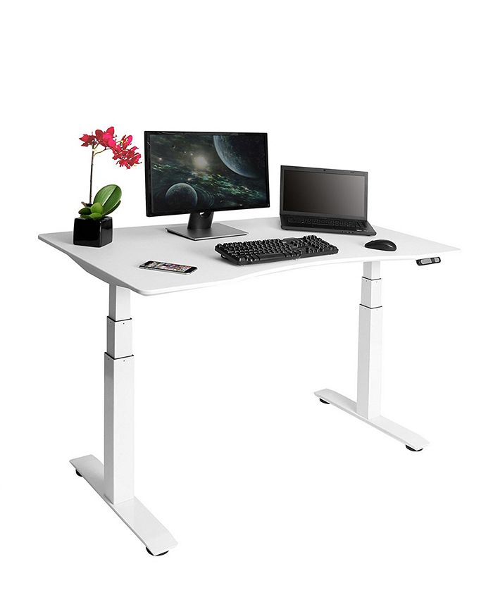 Seville Classics Airlift 3 Electric Standing Desk White Steel Frame