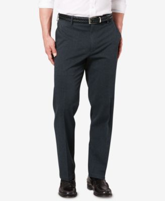 Men's Signature Lux Cotton Classic Fit Creased Stretch Khaki Pants