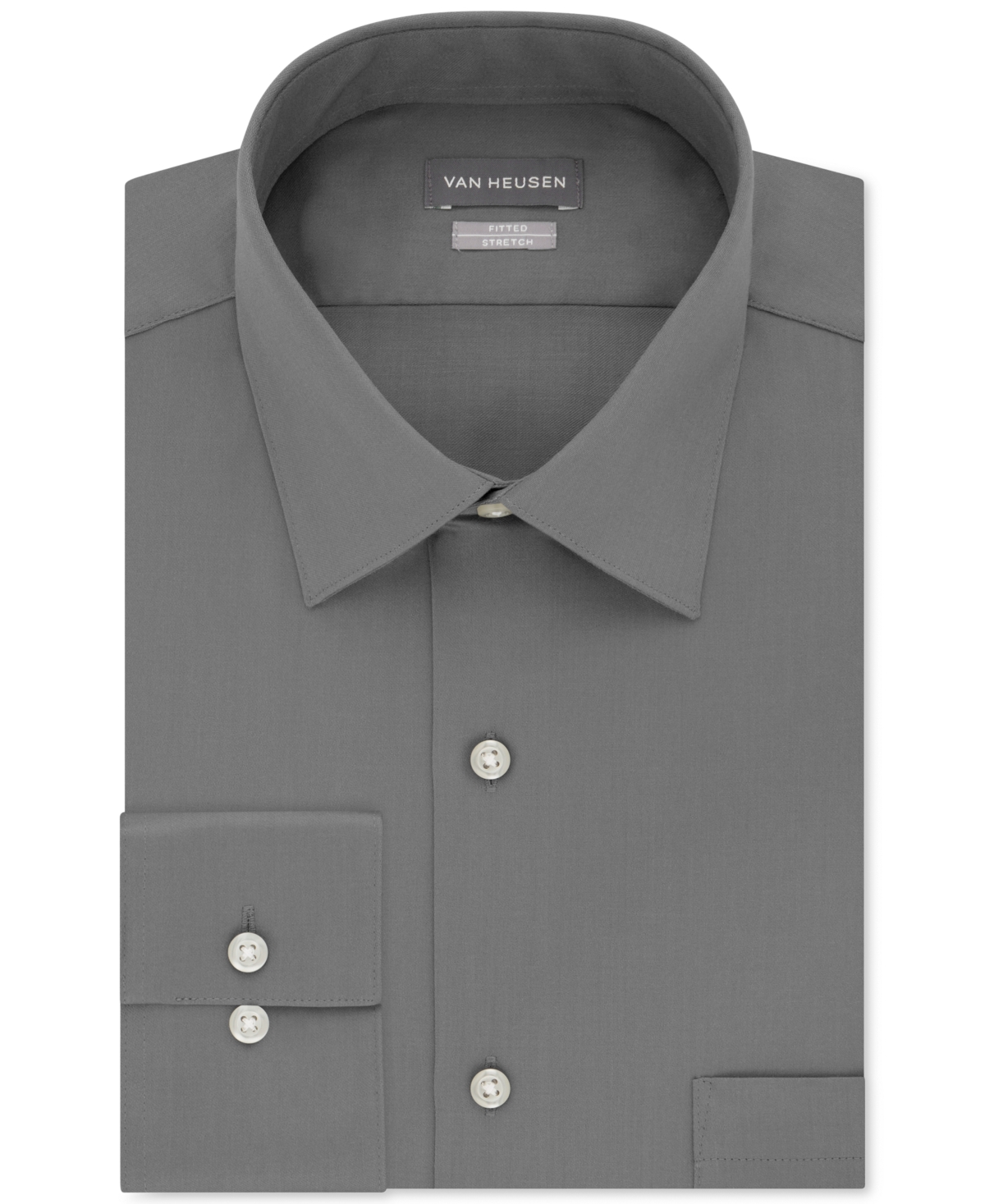Van Heusen Men's Fitted Stretch Wrinkle Free Sateen Solid Dress Shirt