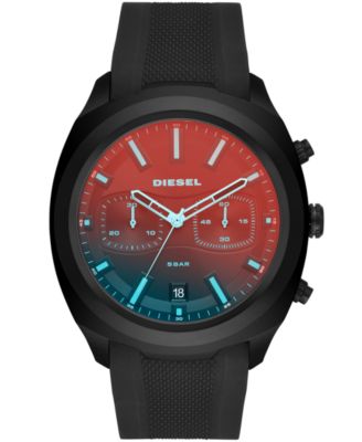 Diesel - Men's Chronograph Tumbler Black Silicone Strap Watch 48mm